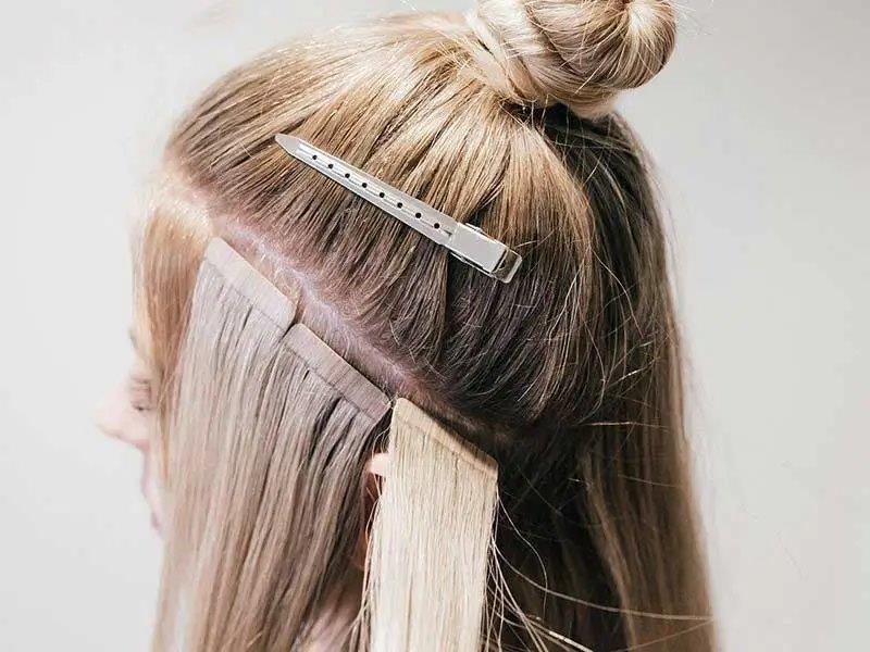 tape-in hair extensions What is the procedure for applying tape-in hair extensions?
