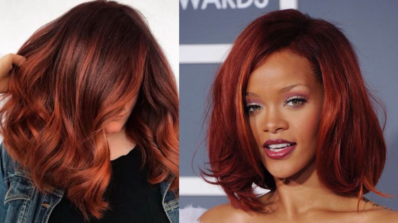 red highlights on black hair 7
