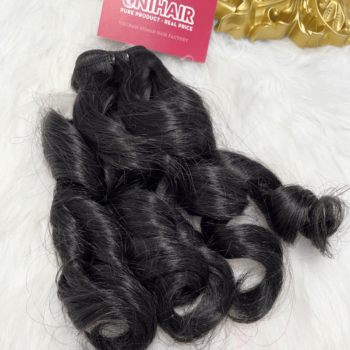 Alternative view of Double Drawn Curly 6R Remy Weft Hair