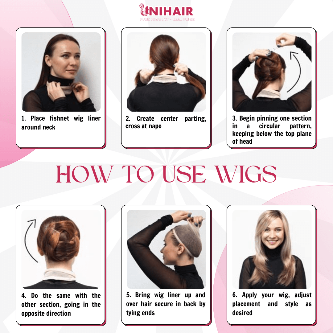 Burgundy Bob Wig 10 Inches - Bone Straight Ombre Closure Wig | Unihairvn 1 UNI how to apply wig