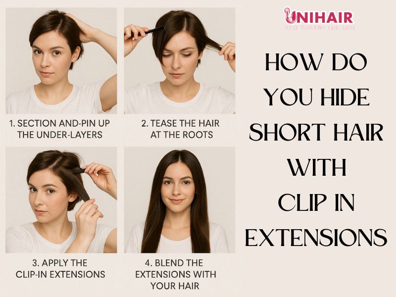 Clip In Hair Extensions for Short Hair – Style Tips 3 How do you hide short hair with clip in extensions?