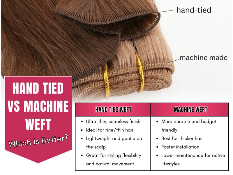 Hand Tied vs Machine Weft – Which Is Better for You 5 Hand Tied vs Machine Weft Hair Which Is Better