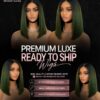 Bone Straight Bob Wig Dark Green 10 Inches - 2x4 Closure Wig