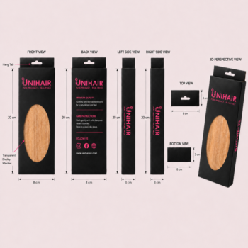 Alternative view of Luxury Custom Hair Extension Packaging Box with Clear Display Window | Unihairvn