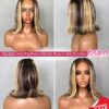 Highlight Bob Wig 12 Inches - Brown Blonde Piano Color Wig