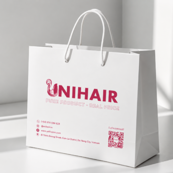 Custom Hair Shopping Bags With Printed Logo - Recycled Paper Bags | Unihairvn