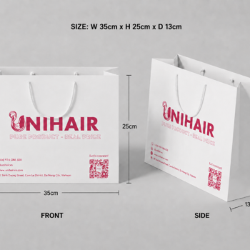 Alternative view of Custom Hair Shopping Bags With Printed Logo - Recycled Paper Bags | Unihairvn
