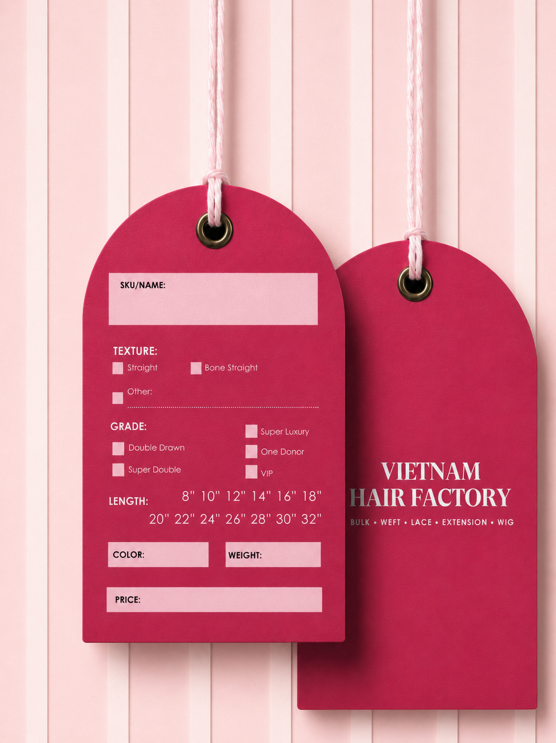Custom Hair Hang Tags For Wigs & Hair Extensions | Unihairvn