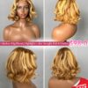 Glueless Bob Wig Blonde Highlight Straight Bob 10 Inches
