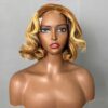 Glueless Bob Wig Blonde Highlight Straight Bob 10 Inches