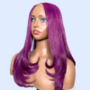 Layered Luxe Purple Bone Straight Wig 20 Inches - 4x4 Closure Wig