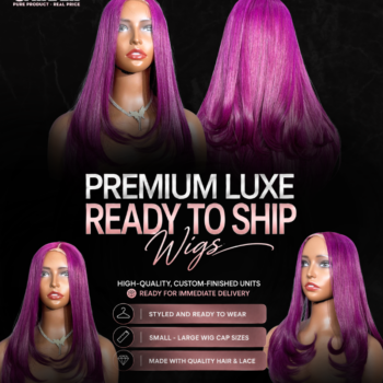 Layered Luxe Purple Bone Straight Wig 20 Inches - 4x4 Closure Wig