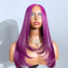 Layered Luxe Purple Bone Straight Wig 20 Inches - 4x4 Closure Wig