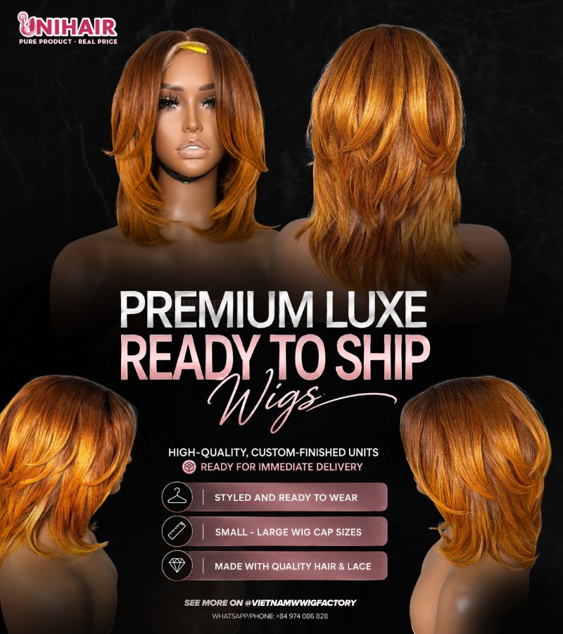 Ombre Ginger Bob Wig 10 Inches | Layered Closure Wig