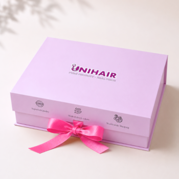 Custom Magnetic Hair Packaging Box – Luxury Non-Foldable Rigid Hair Extension Box | Unihairvn
